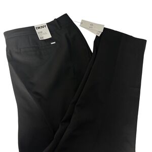 DKNY The Essex Slim Pant Black Wide Leg Flat Front Womens Size 18W